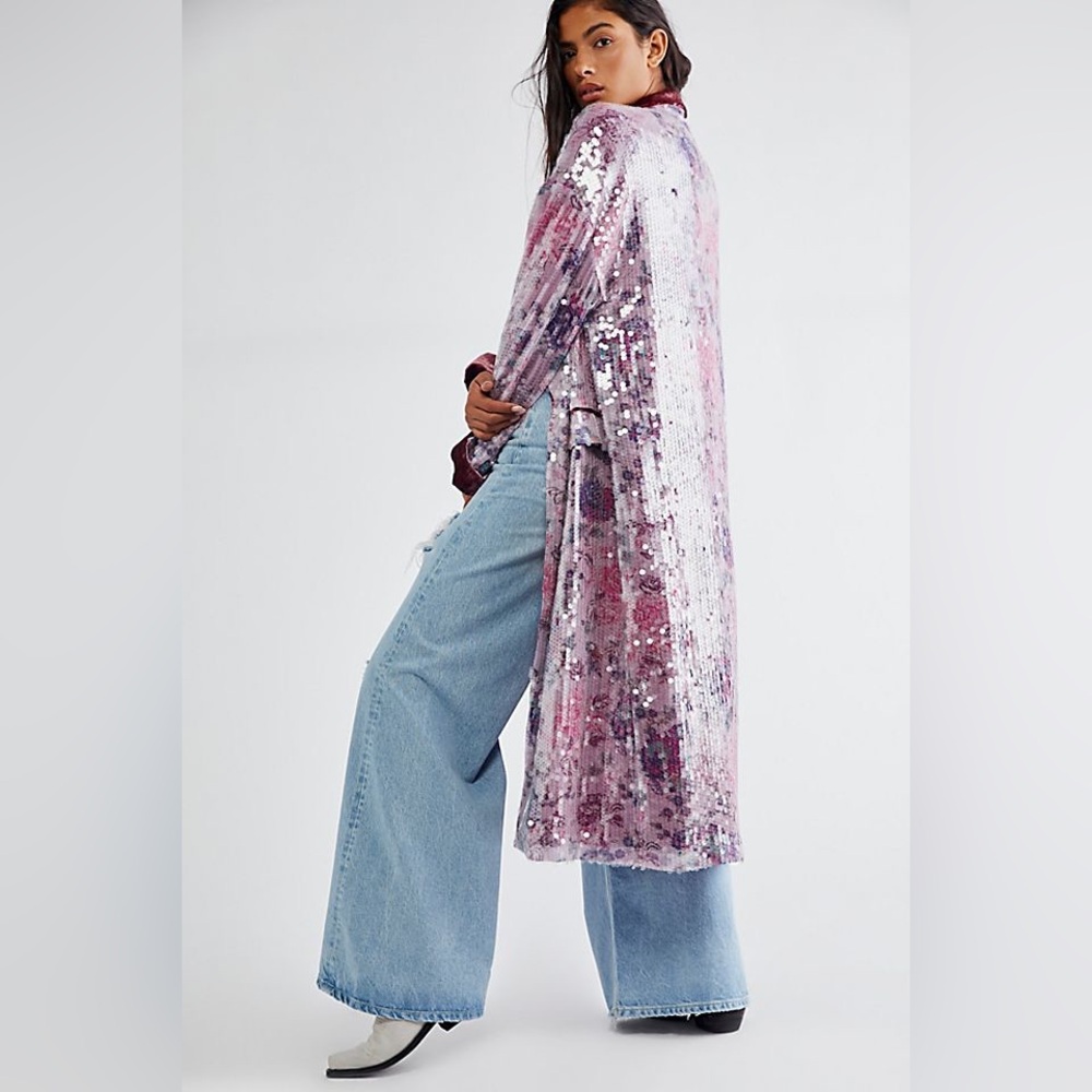 Free People Kealey Kimono - sequin duster cardigan